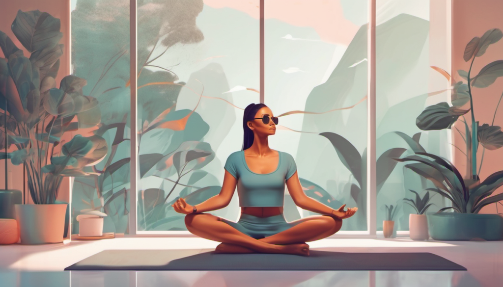 self-care-routines-for-busy-women doing yoga